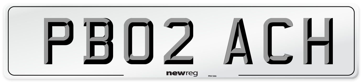 PB02 ACH Number Plate from New Reg